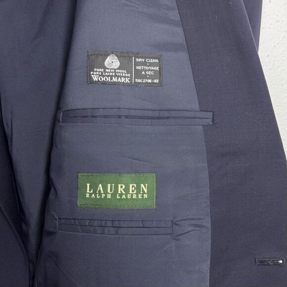 Vintage Lauren Ralph Lauren Single Breasted Blazer 44XL Wool Crest Gold Button - Picture 7 of 12